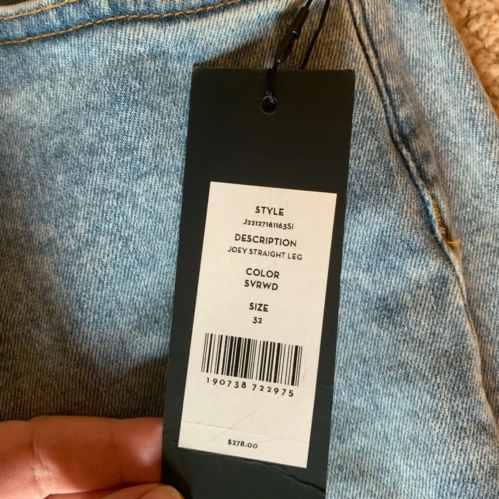 Veronica Beard Joey Straight Leg High Rise NWT Women’s Jeans Sz 32 Silverwood - Picture 2 of 5